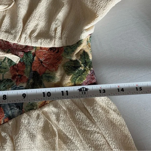 Peasant Cottage Romantic Ren Faire Medieval Puff Sleeve Maxi Dress Sz Small - Picture 14 of 16